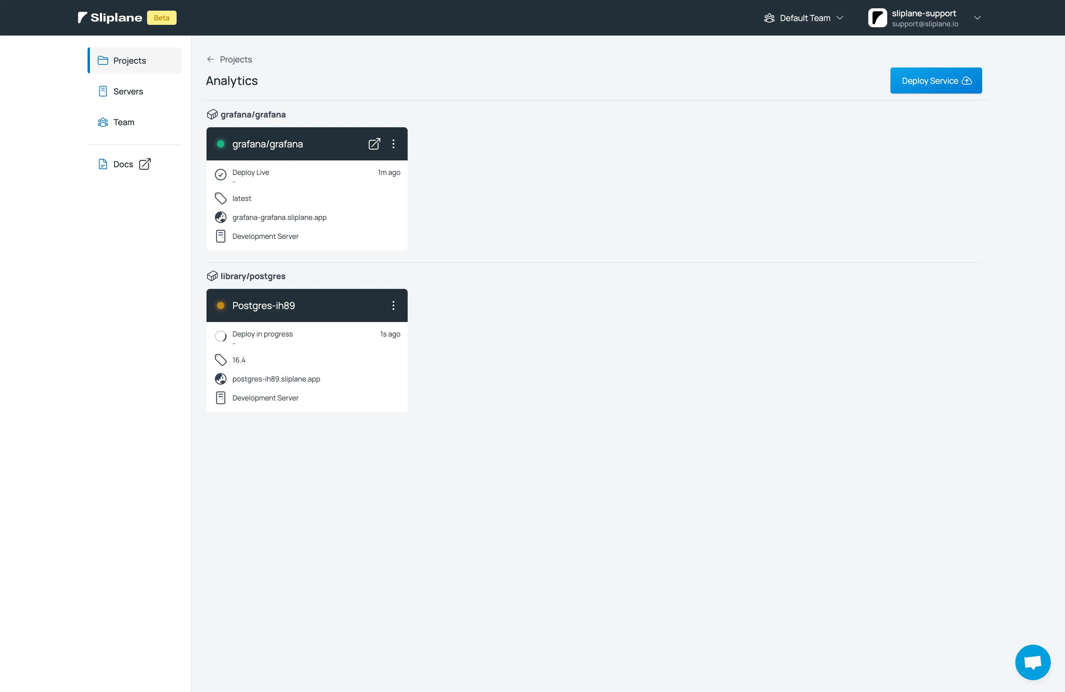 Sliplane App Screenshot of Project